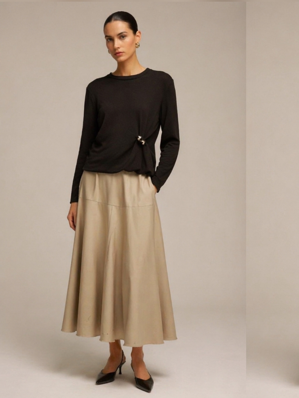 ZARA NWTs Clasp Combination Midi Dress